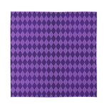 Purple Harlequin Pattern Print Silk Bandana
