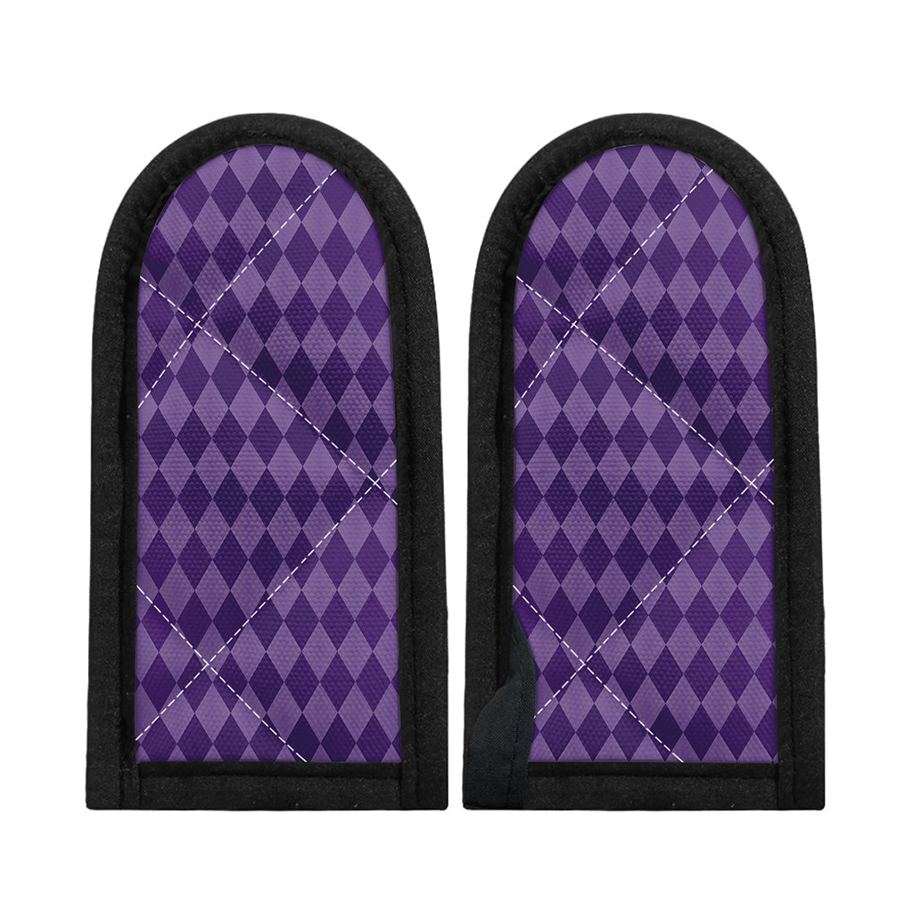 Purple Harlequin Pattern Print Skillet Handle Cover