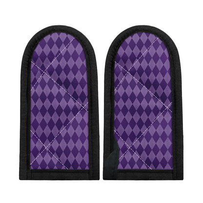 Purple Harlequin Pattern Print Skillet Handle Cover
