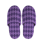 Purple Harlequin Pattern Print Slippers