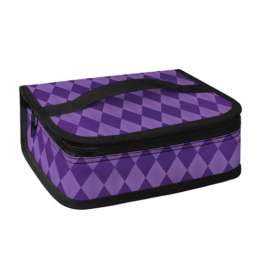 Purple Harlequin Pattern Print Small Lunch Bag