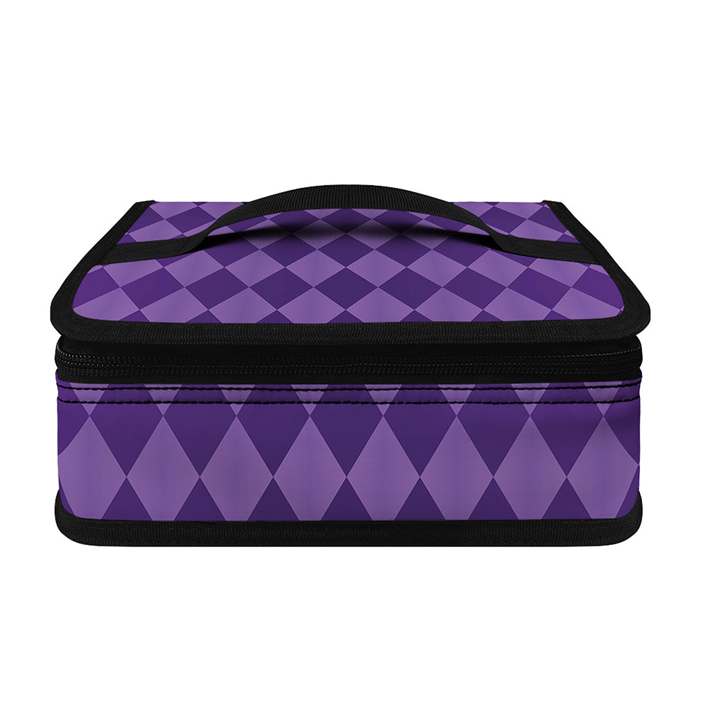 Purple Harlequin Pattern Print Small Lunch Bag