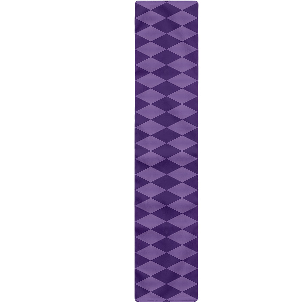 Purple Harlequin Pattern Print Table Runner