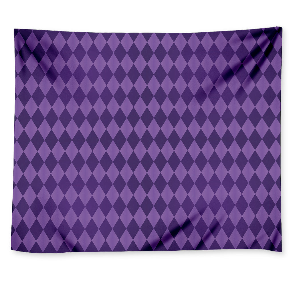 Purple Harlequin Pattern Print Tapestry