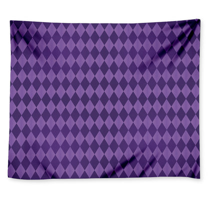 Purple Harlequin Pattern Print Tapestry