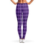 Purple Harlequin Pattern Print Women's Leggings