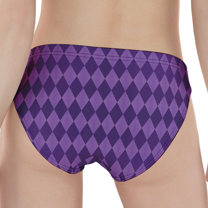 Purple Harlequin Pattern Print Women's Panties