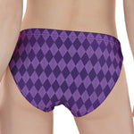 Purple Harlequin Pattern Print Women's Panties