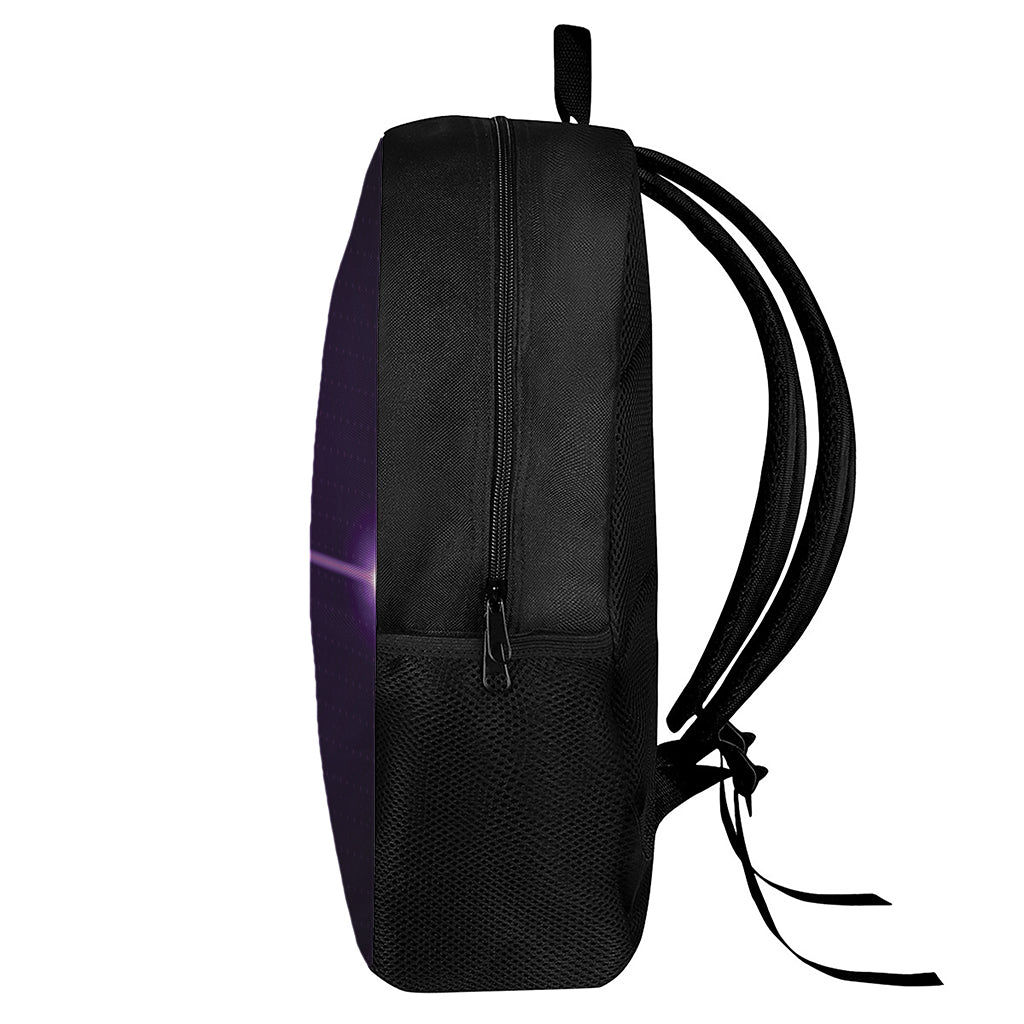 Purple Heartbeat Print 17 Inch Backpack
