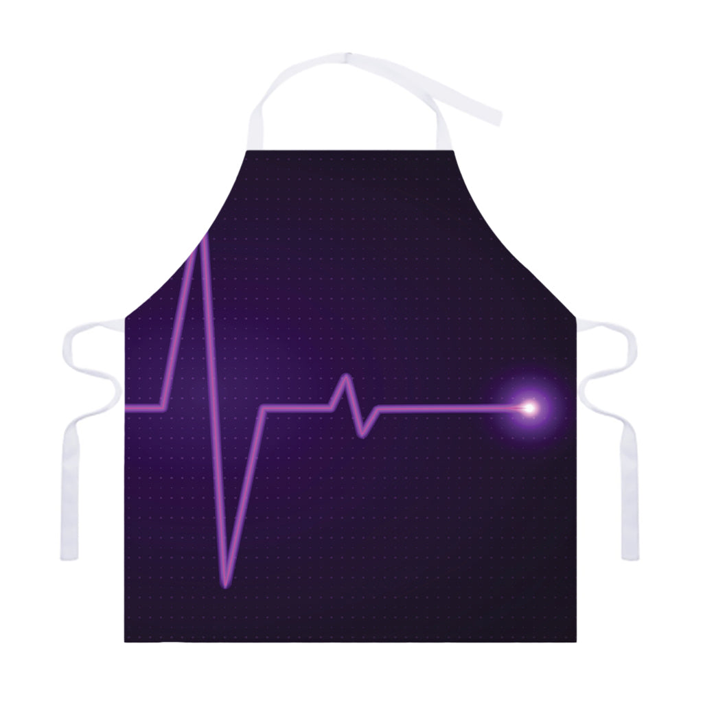 Purple Heartbeat Print Adjustable Apron