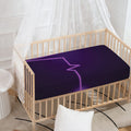 Purple Heartbeat Print Baby Crib Sheet