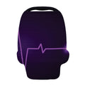 Purple Heartbeat Print Baby Seat Cover