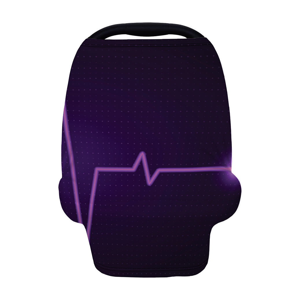 Purple Heartbeat Print Baby Seat Cover