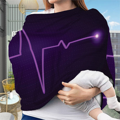 Purple Heartbeat Print Baby Seat Cover