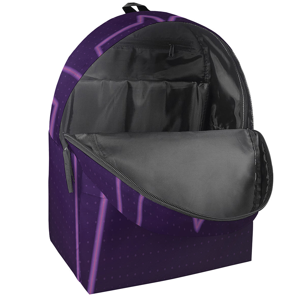 Purple Heartbeat Print Backpack