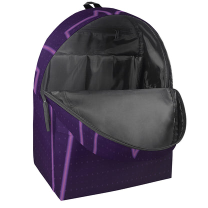 Purple Heartbeat Print Backpack