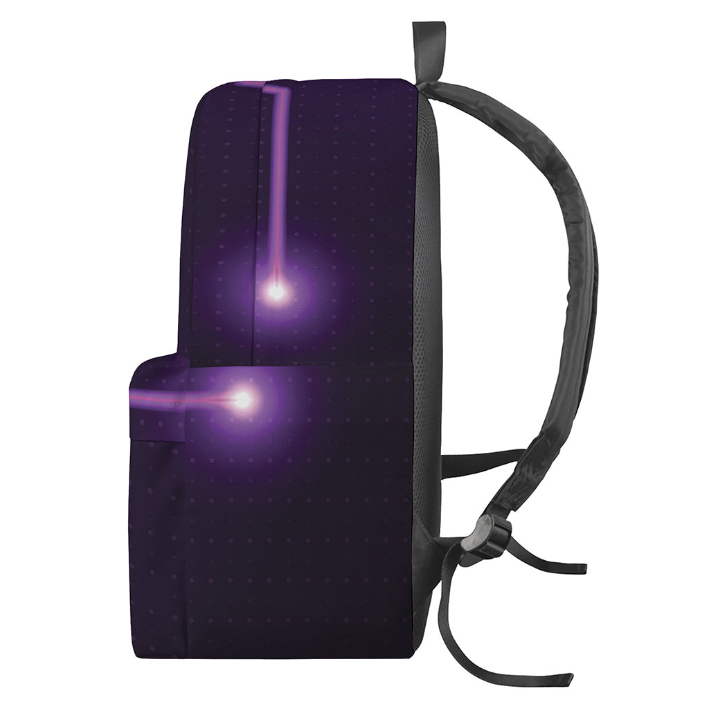 Purple Heartbeat Print Backpack