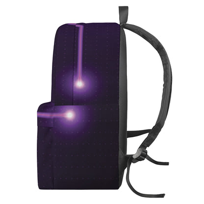 Purple Heartbeat Print Backpack