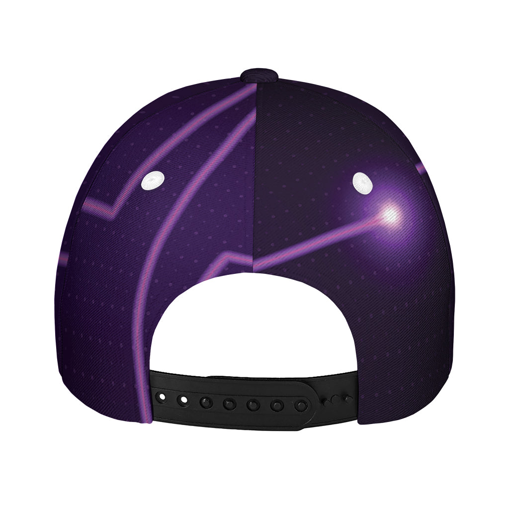 Purple Heartbeat Print Baseball Cap