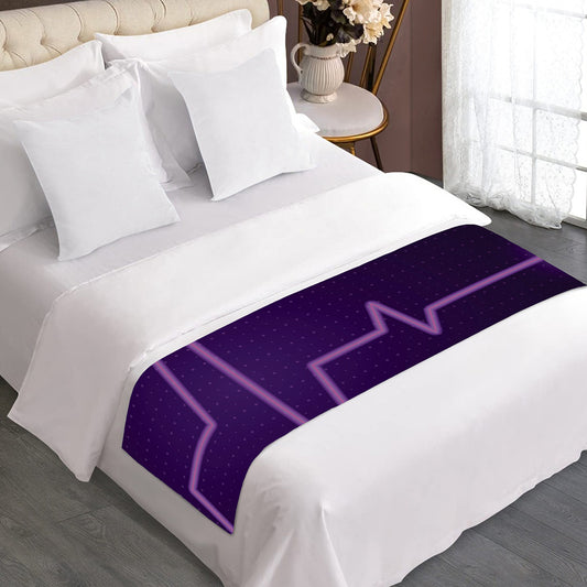 Purple Heartbeat Print Bed Runner