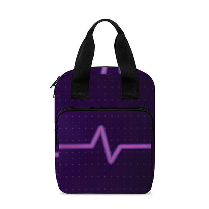 Purple Heartbeat Print Bible Tote Bag
