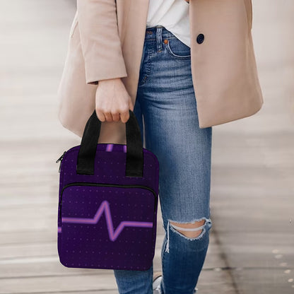 Purple Heartbeat Print Bible Tote Bag