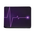 Purple Heartbeat Print Bifold Wallet