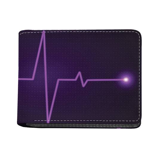 Purple Heartbeat Print Bifold Wallet