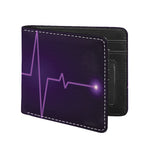 Purple Heartbeat Print Bifold Wallet