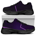Purple Heartbeat Print Black Chunky Shoes
