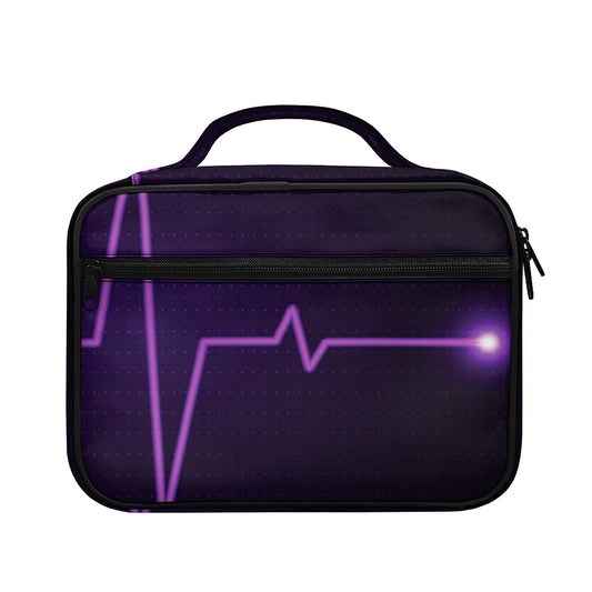 Purple Heartbeat Print Briefcase Bible Bag