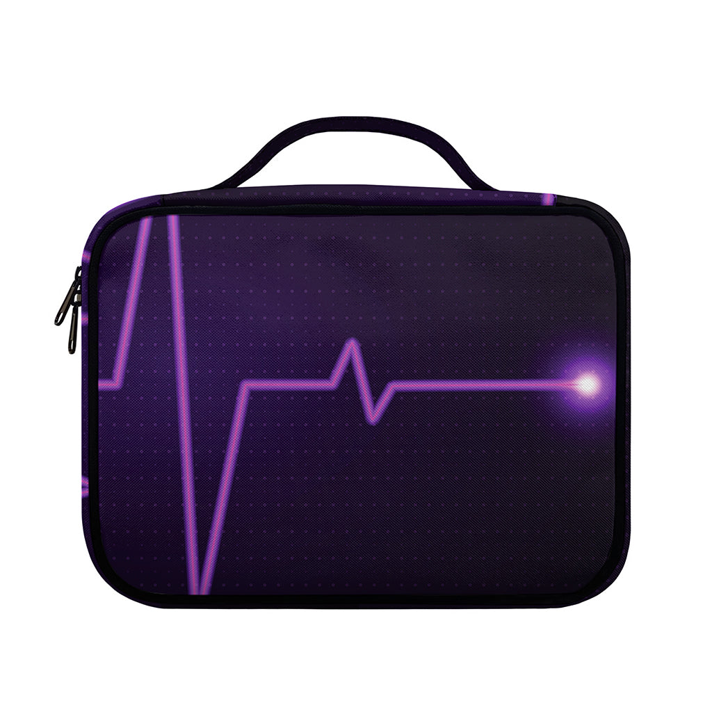 Purple Heartbeat Print Briefcase Bible Bag