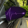 Purple Heartbeat Print Car Side Mirror Covers