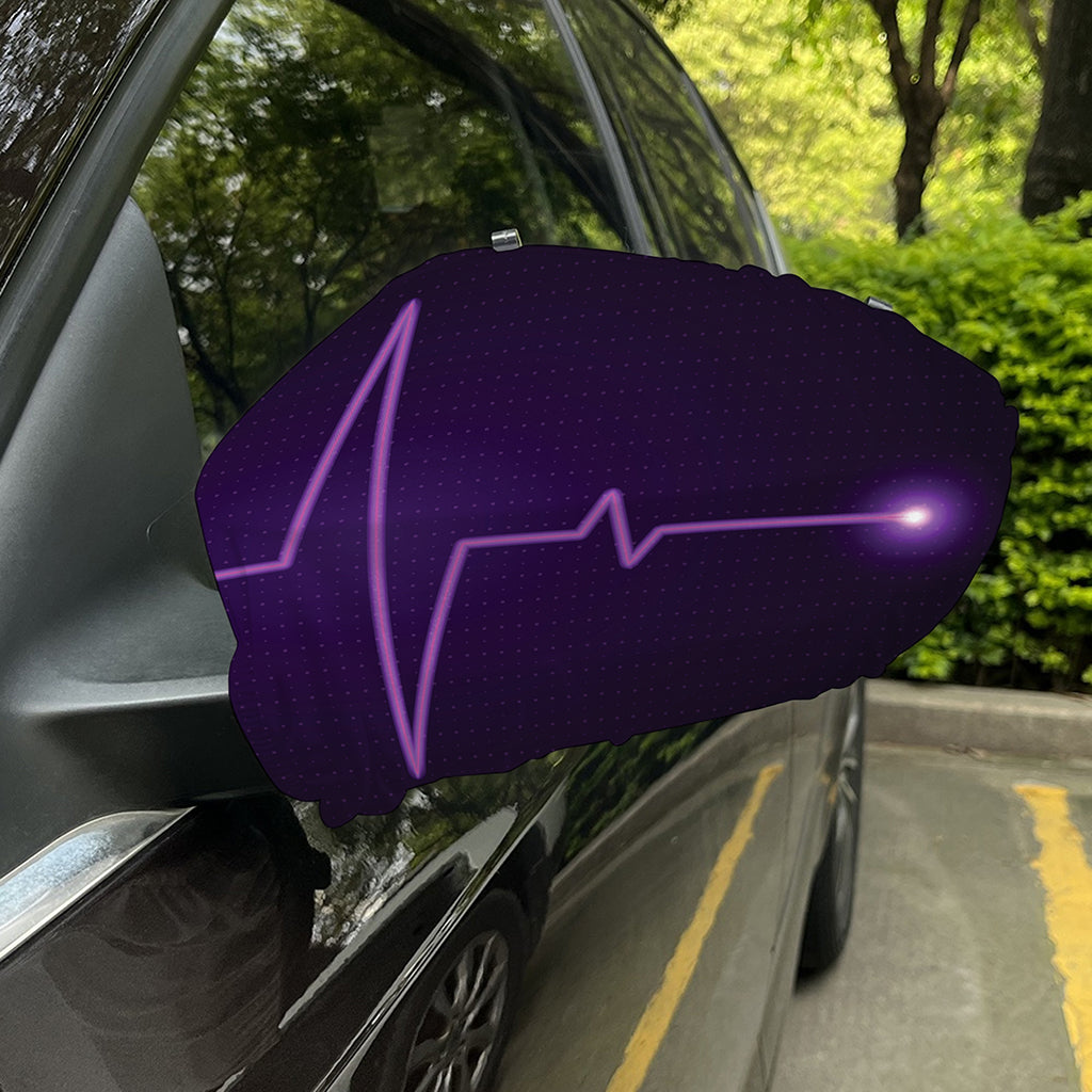 Purple Heartbeat Print Car Side Mirror Covers