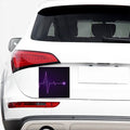 Purple Heartbeat Print Car Sticker