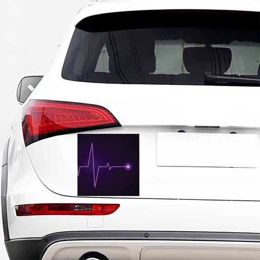 Purple Heartbeat Print Car Sticker