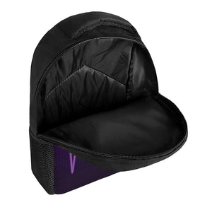 Purple Heartbeat Print Casual Backpack