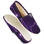 Purple Heartbeat Print Casual Shoes