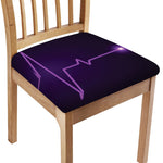 Purple Heartbeat Print Chair Cushion Cover