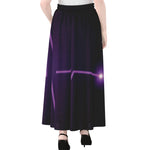 Purple Heartbeat Print Chiffon Maxi Skirt