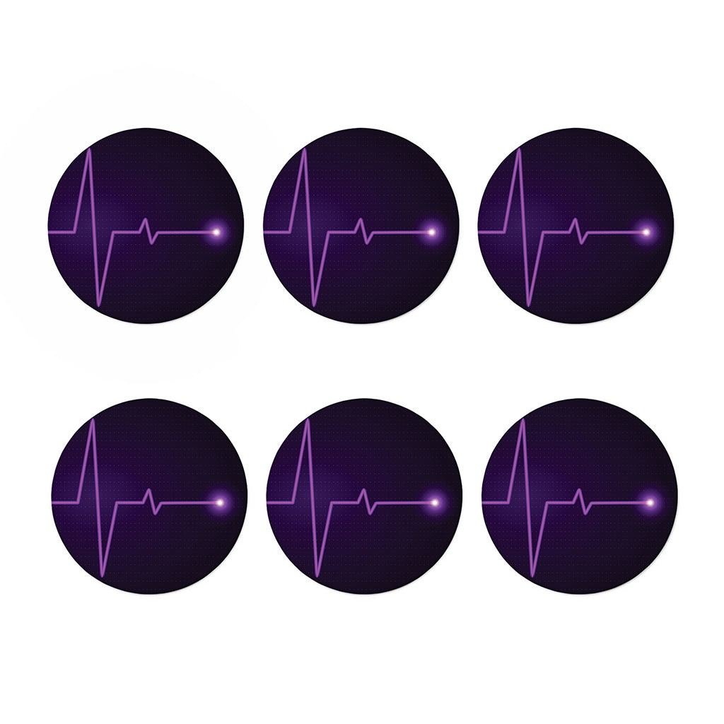 Purple Heartbeat Print Coaster Set