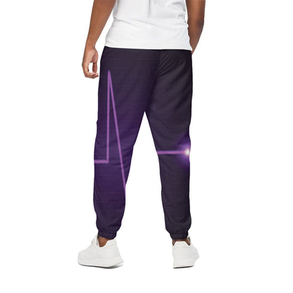 Purple Heartbeat Print Cotton Pants