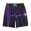 Purple Heartbeat Print Cotton Shorts