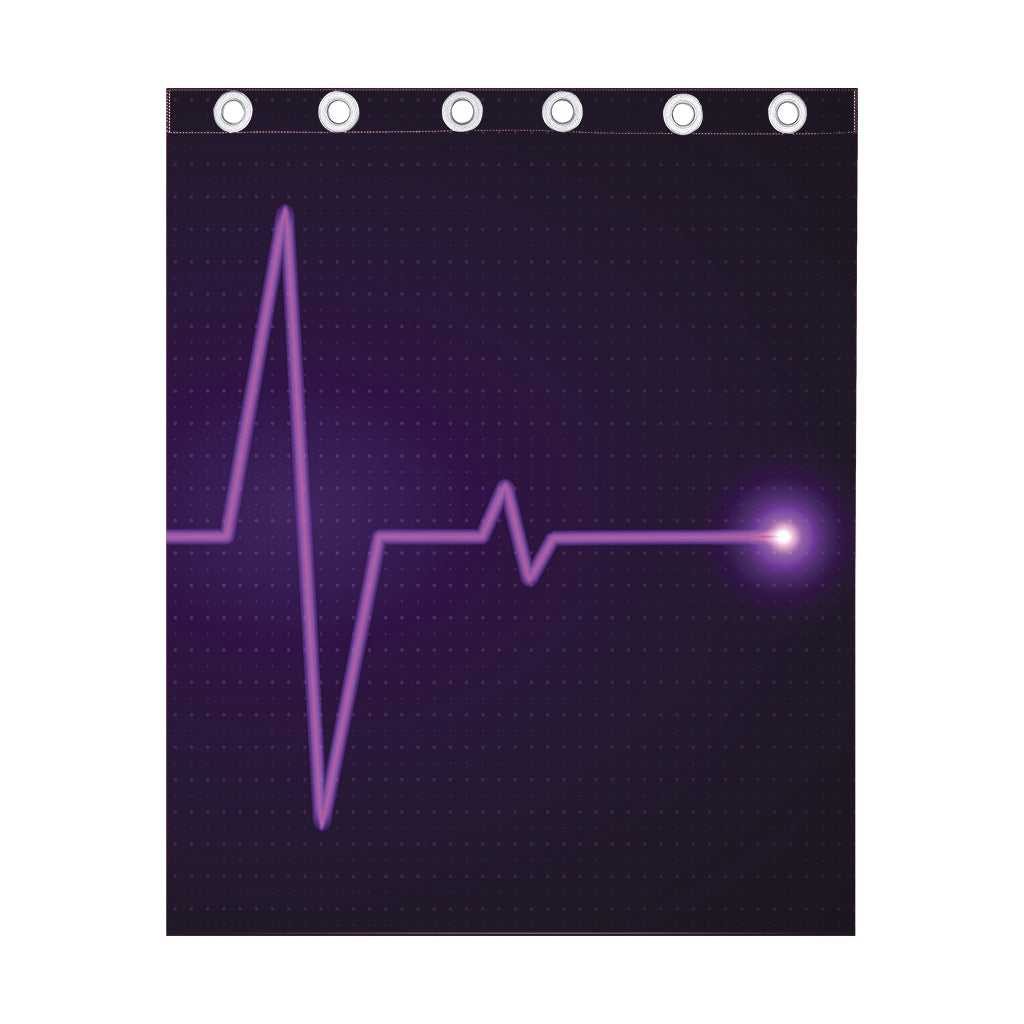 Purple Heartbeat Print Curtain