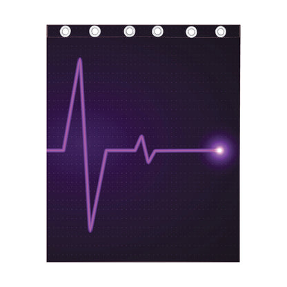 Purple Heartbeat Print Curtain