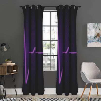 Purple Heartbeat Print Curtain