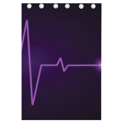 Purple Heartbeat Print Curtain