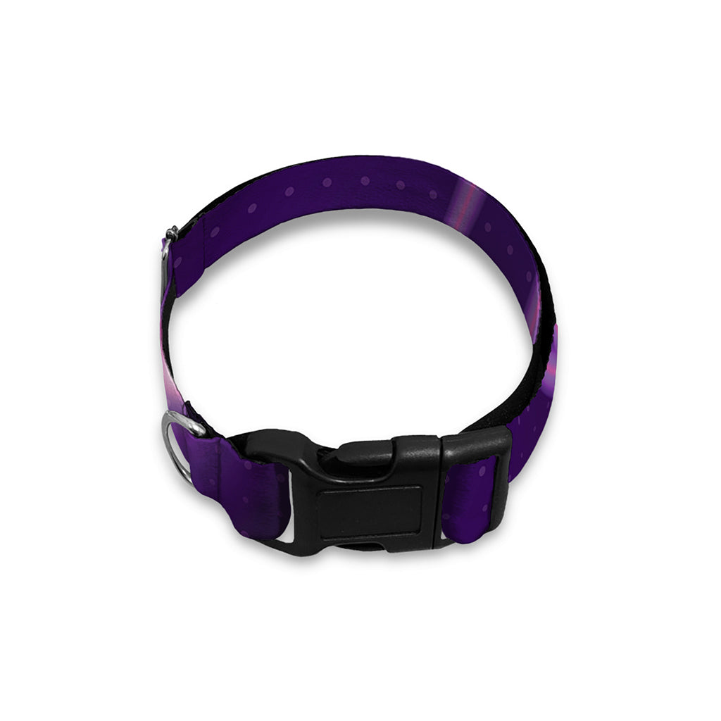 Purple Heartbeat Print Dog Collar