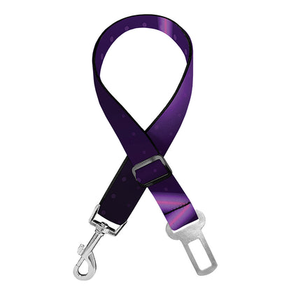 Purple Heartbeat Print Dog Seat Belt
