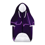 Purple Heartbeat Print Dog Zip Up Hoodie